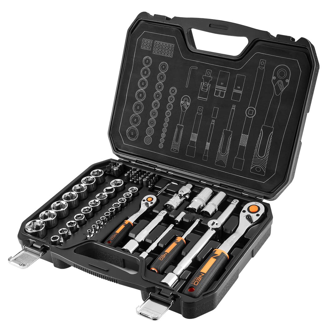 NEO TOOLS set nasadnih ključev 1/2" & 1/4", 73 kos 5