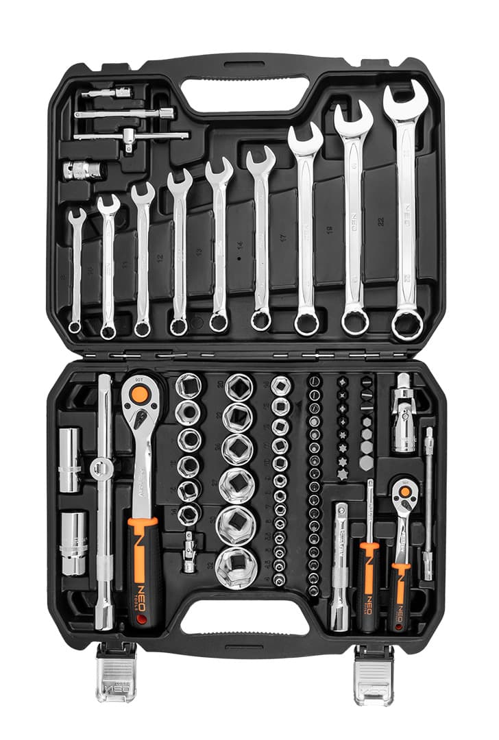 Komplet nasadnih ključev NEO TOOLS 1/2", 1/4", 82 kos, CrV 2