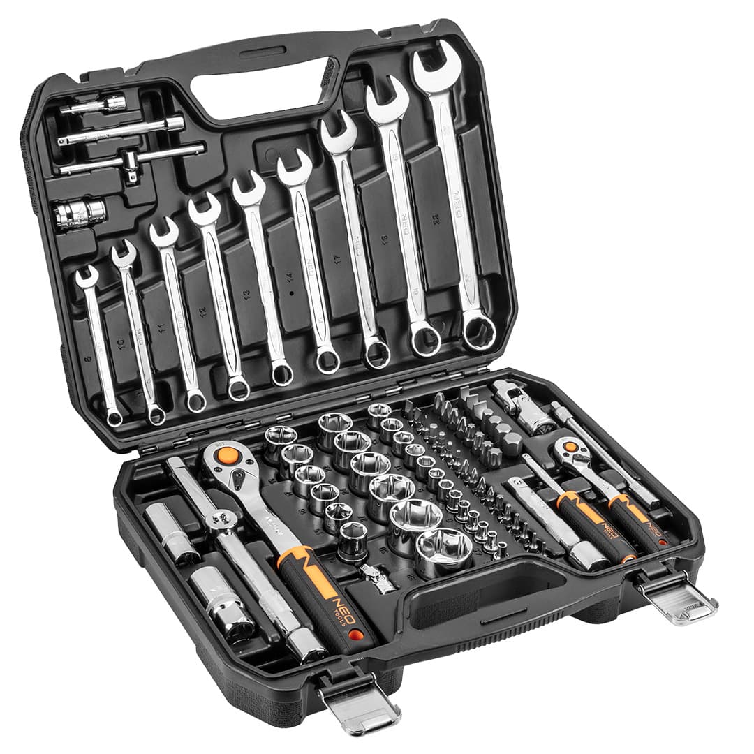 Komplet nasadnih ključev NEO TOOLS 1/2", 1/4", 82 kos, CrV