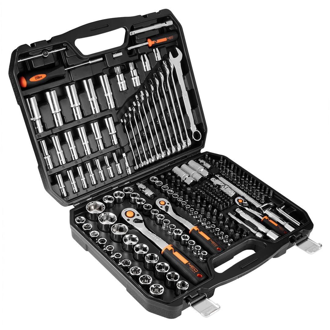 NEO TOOLS set nasadnih ključev 1/2", 3/8", 1/4", 219 kos