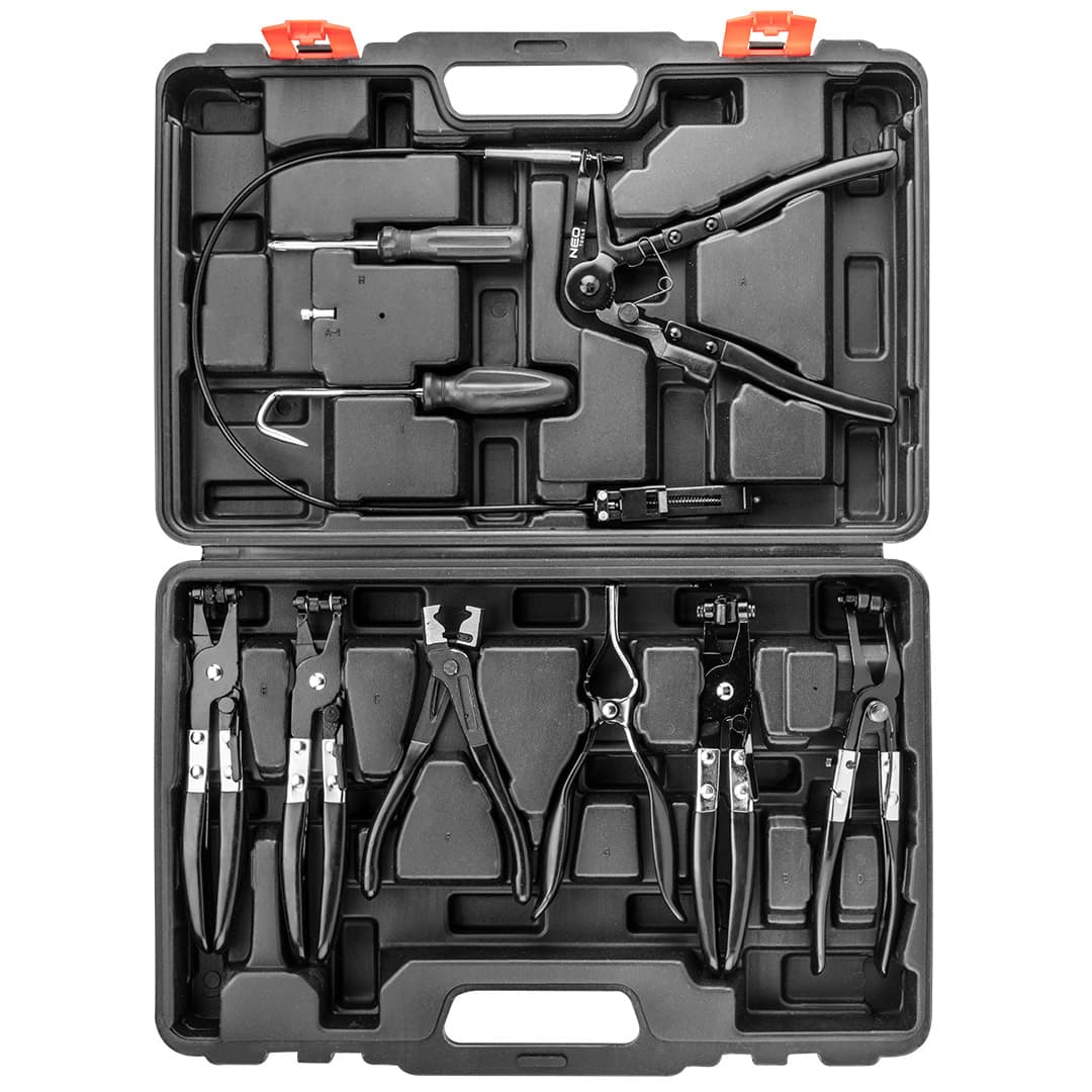 Klešče za objemke NEO TOOLS, komplet 9 kosov