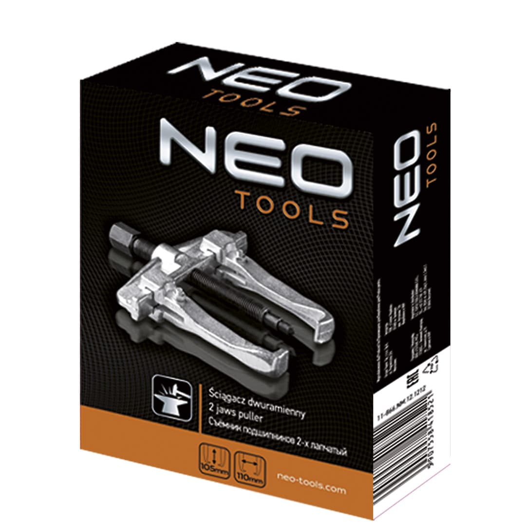 NEO TOOLS Dvoročni izvlekač ležajev, 105 x 110 mm 3
