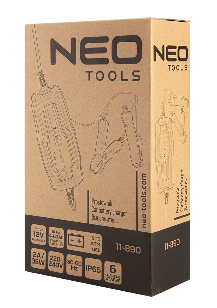 Avtomatski polnilnik NEO TOOLS 2A, za 4-60Ah akumulatorje 2