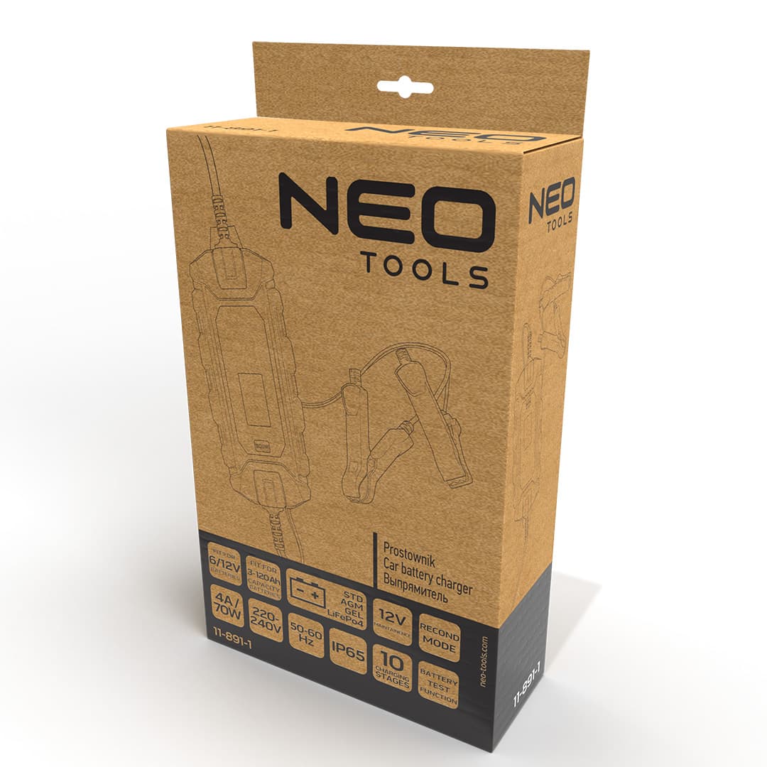 NEO TOOLS avtomatski polnilnik akumulatorjev 6A/100W (3-150Ah) 7