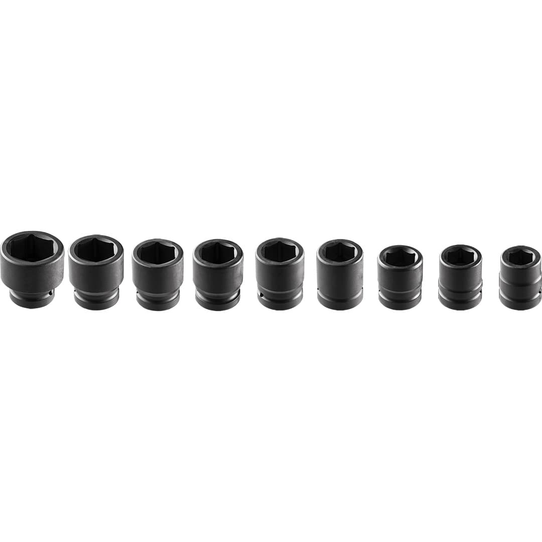 Udarna nasadna ključa 1", 27-50 mm, set 9 kosov