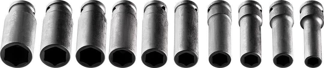 NEO TOOLS Udarni nasadni ključ set 1/2", 10-24 mm, 10 kosov, CrMo 3