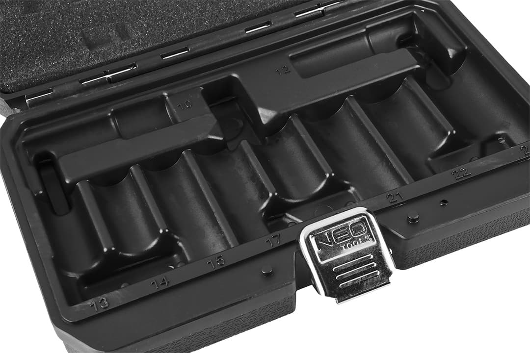 NEO TOOLS Udarni nasadni ključ set 1/2", 10-24 mm, 10 kosov, CrMo 7