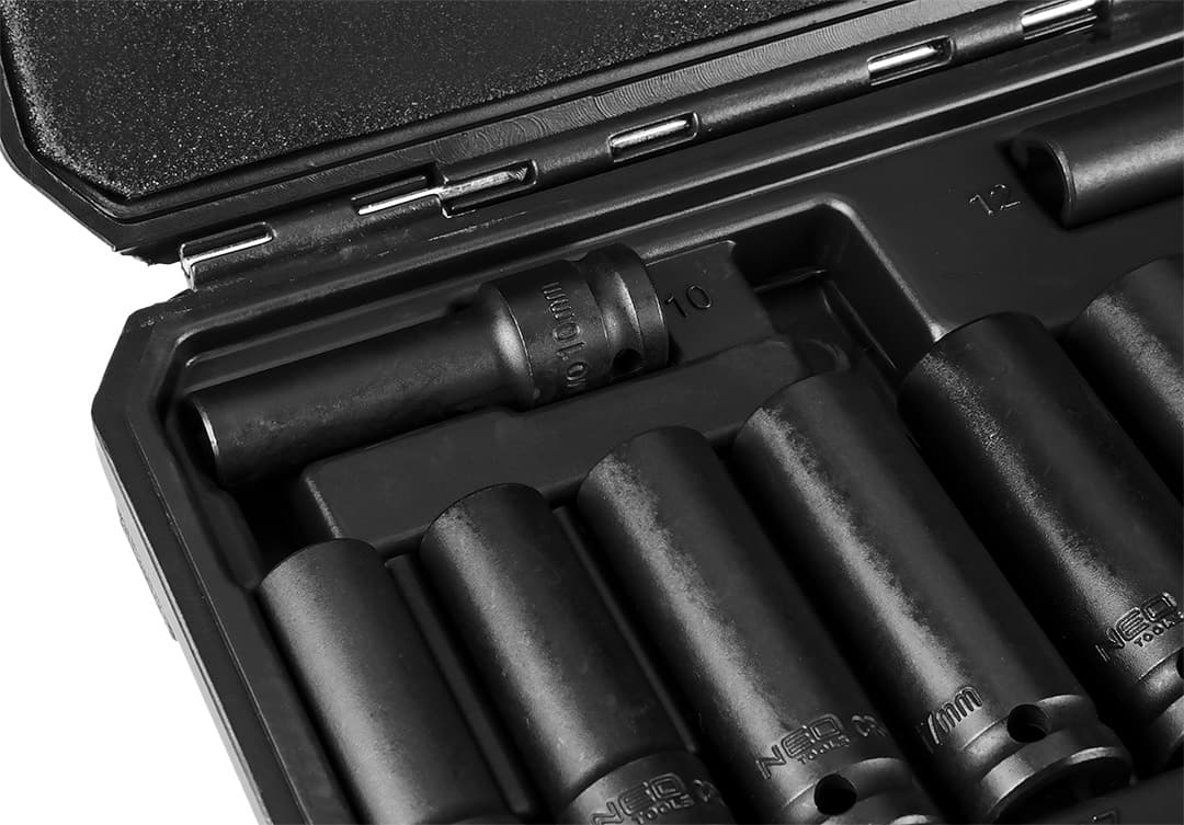 NEO TOOLS Udarni nasadni ključ set 1/2", 10-24 mm, 10 kosov, CrMo 8