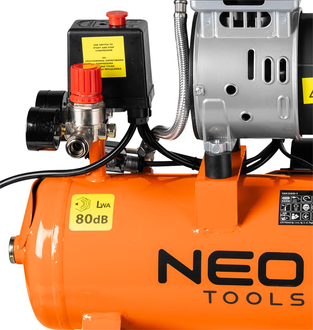 NEO TOOLS brez oljni kompresor, 12 l 8
