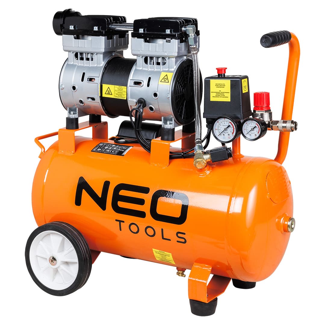 NEO TOOLS Brez-oljni kompresor, 24 l