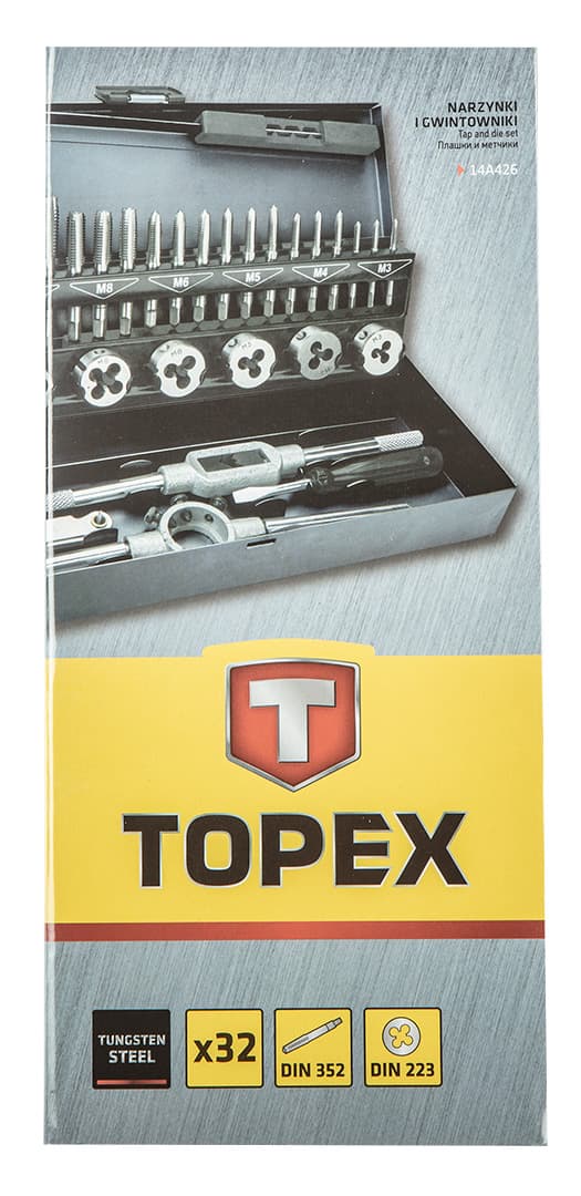 Set rezkarjev in navojev TOPEX M3-M12, 32 kos. 6