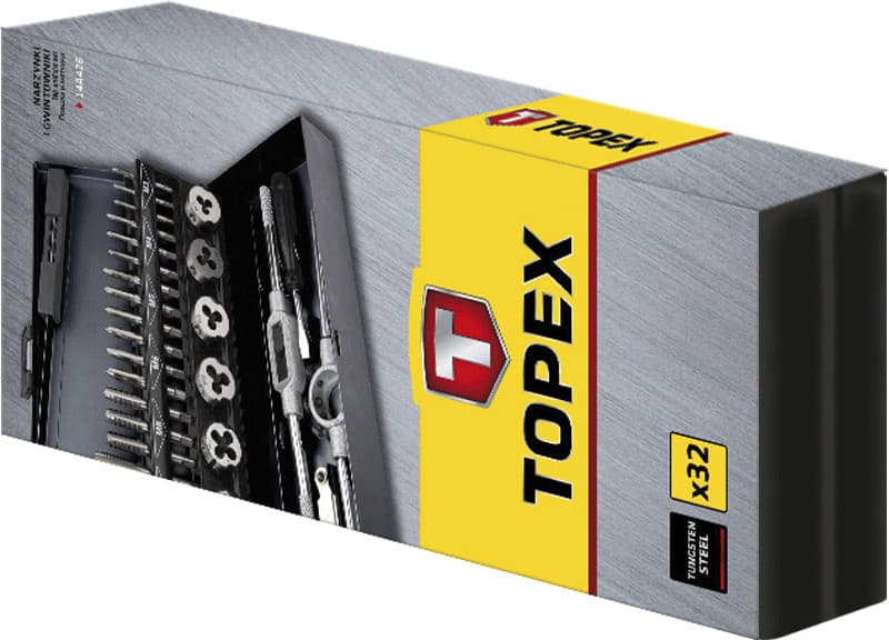 Set rezkarjev in navojev TOPEX M3-M12, 32 kos. 2