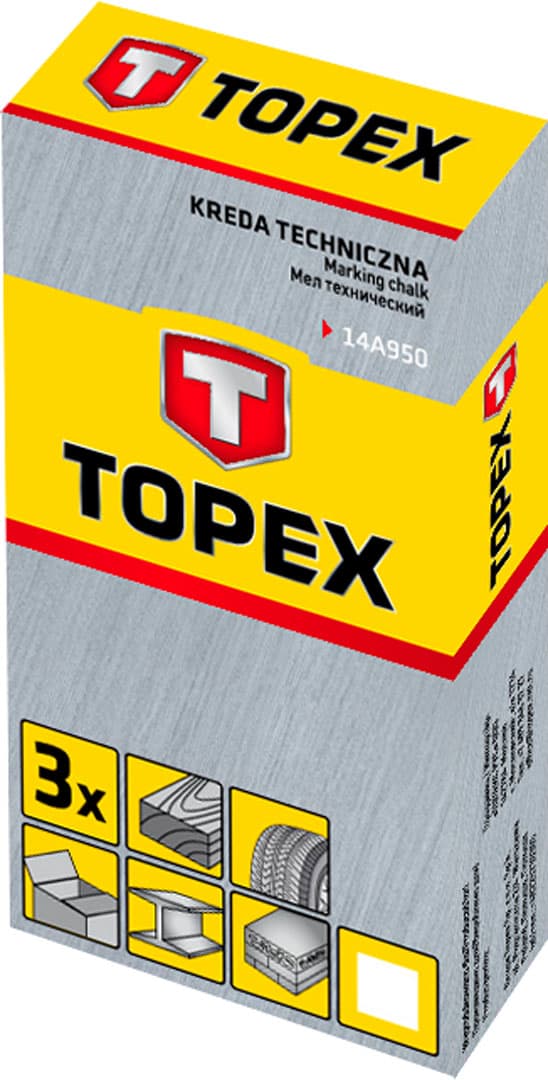 TOPEX Tehnična kreda, bela, 13 x 85 mm, 3 kosi 2