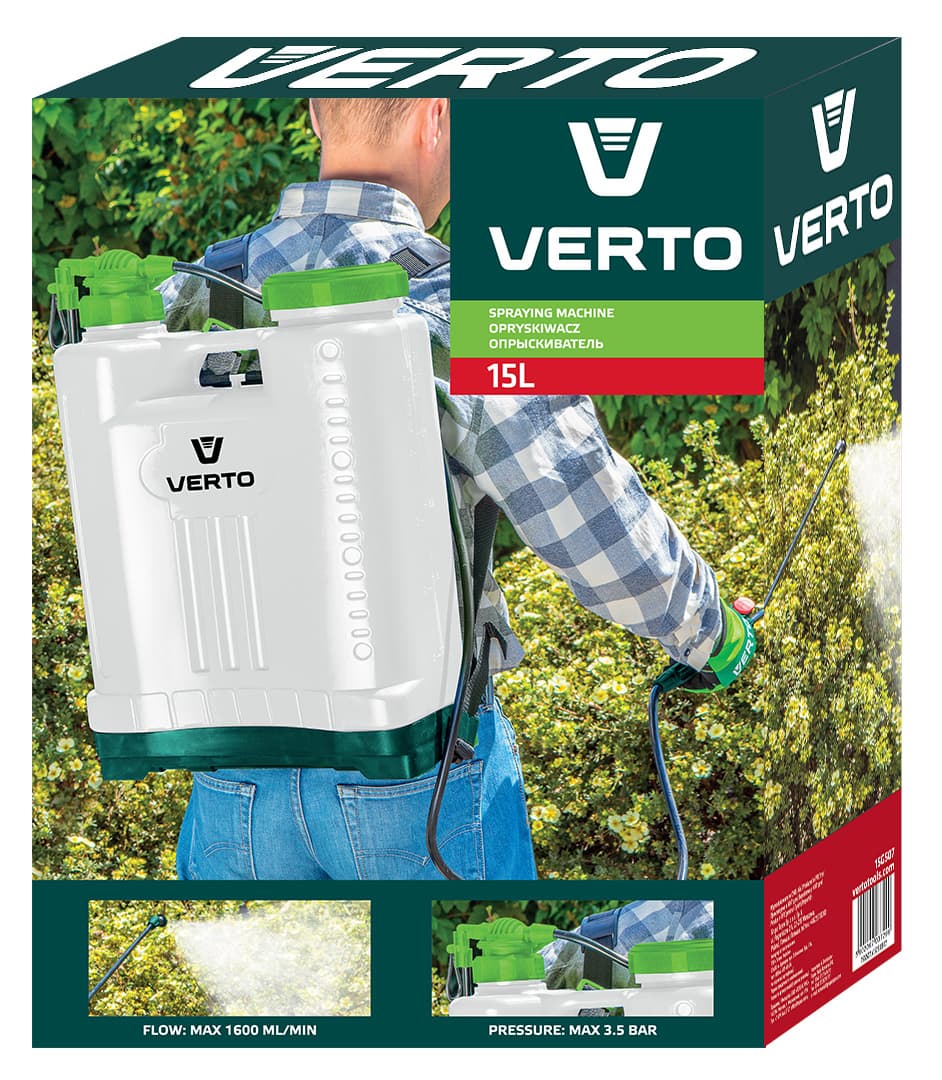 VERTO Tlačni razpršilnik 15 L 2