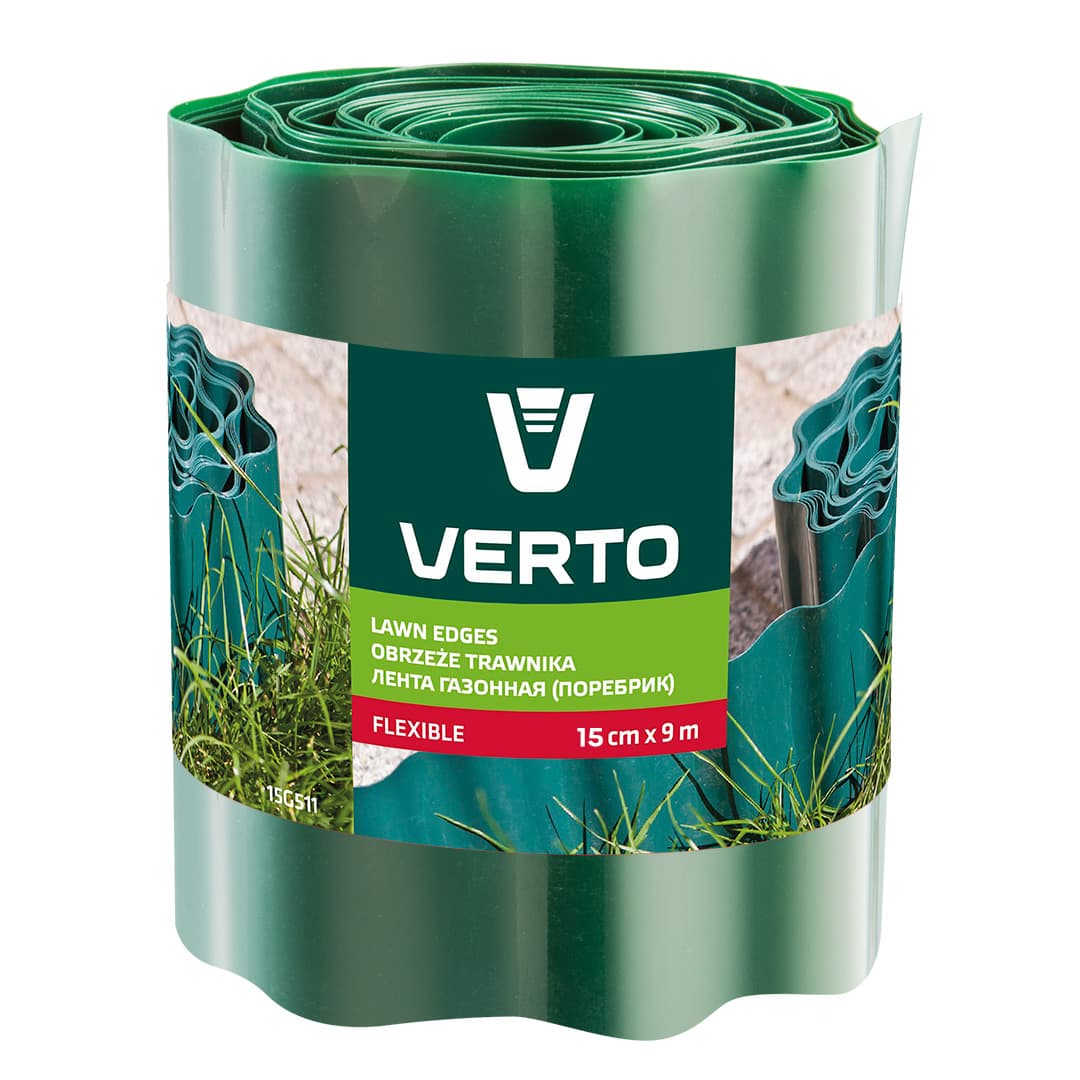 Verto robnik za vrt 15 cm x 9 m, zeleni