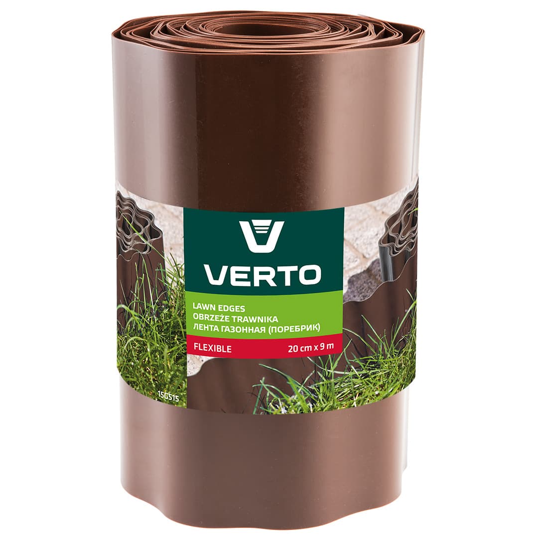 Verto robnik za vrt 20 cm x 9 m, rjavi