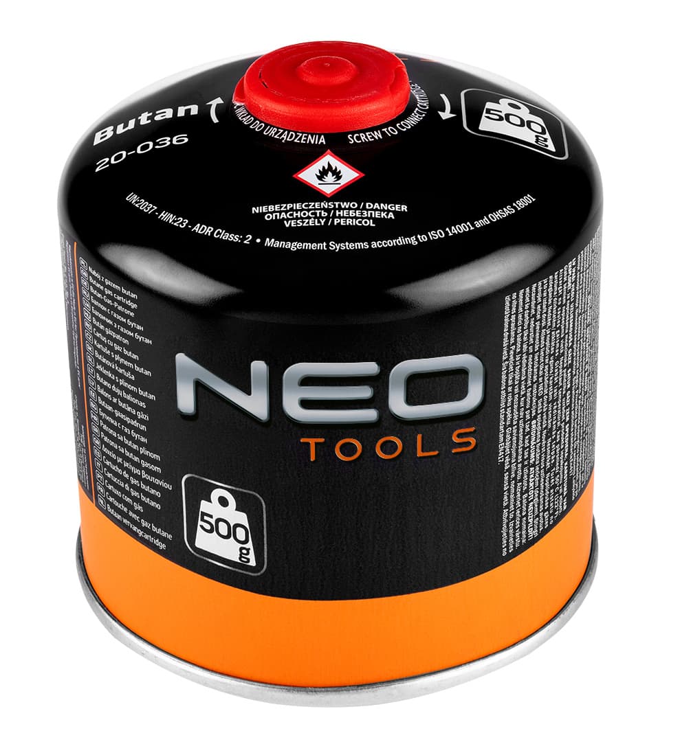 Plinski gorilnik NEO TOOLS 63-128 + 2 kartuši s plinom 500g 3