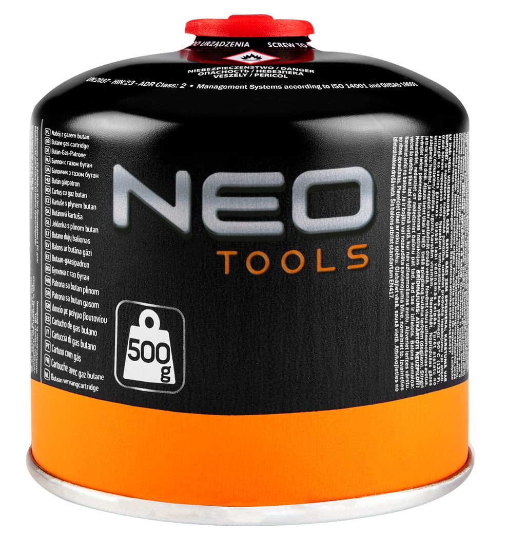 Plinski gorilnik NEO TOOLS 63-128 + 2 kartuši s plinom 500g 5