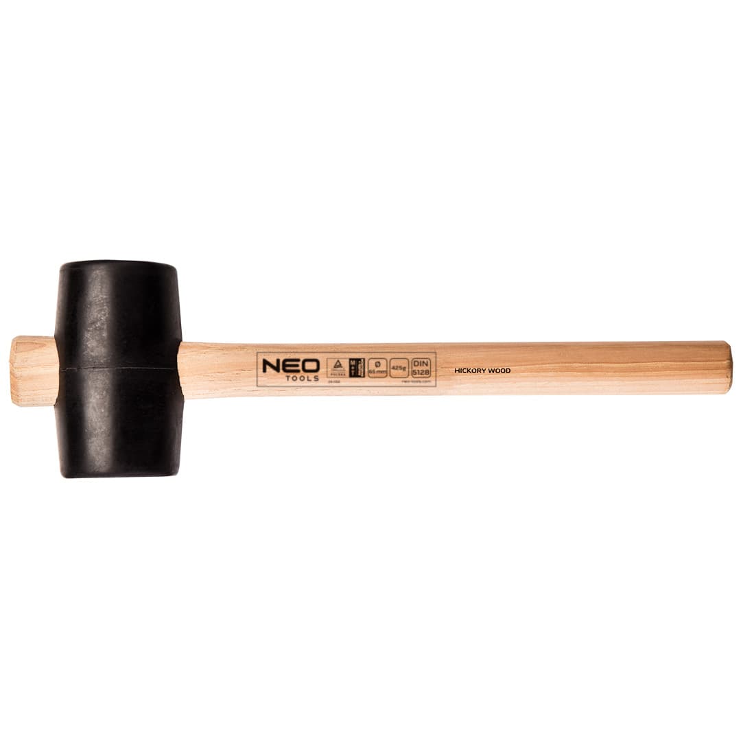 NEO TOOLS Gumijasto kladivo, 65 mm, hikorjev ročaj