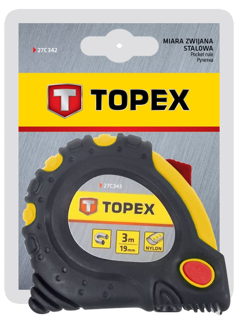 Merilni trak TOPEX 10 m x 32 mm - z magnetom 2