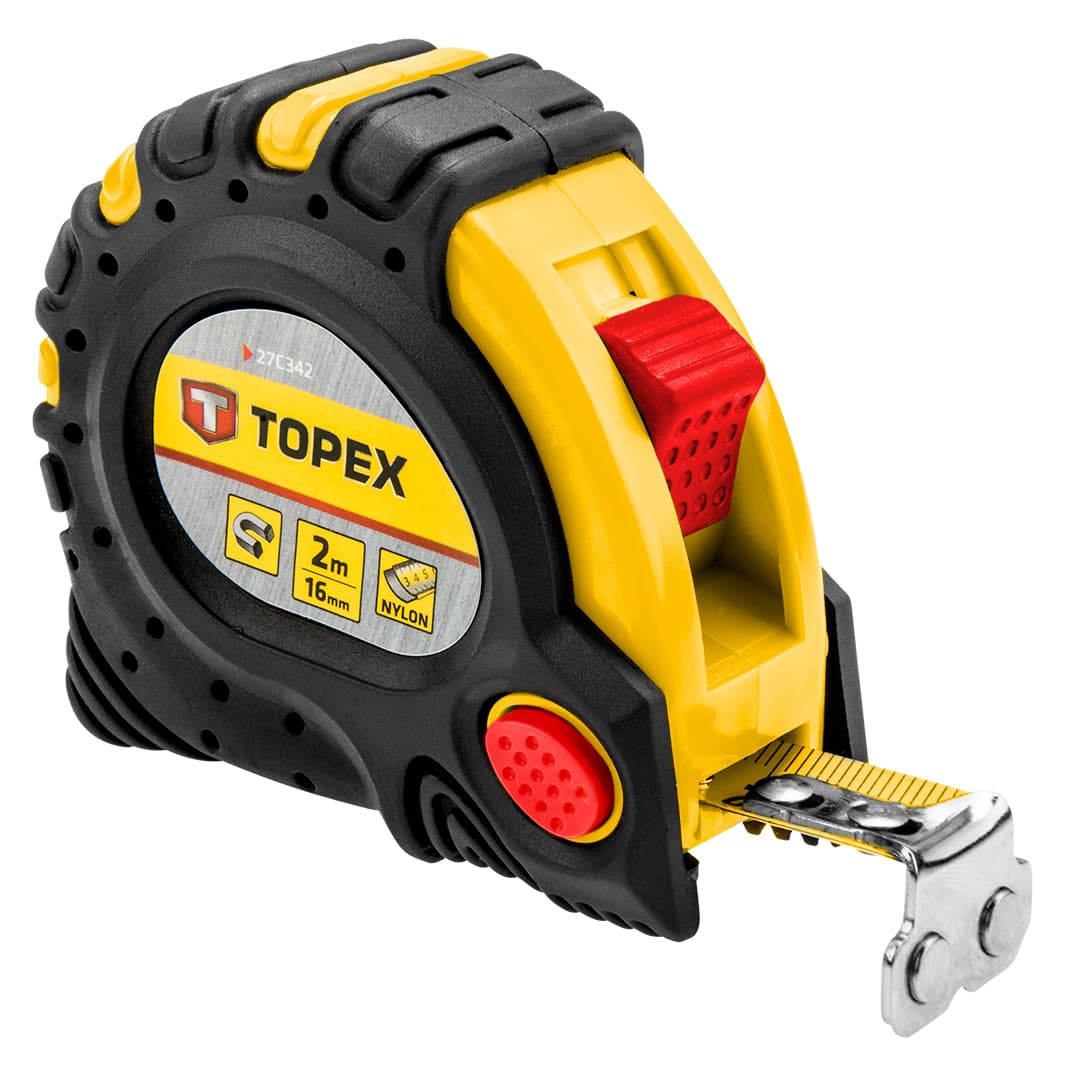 Merilni trak TOPEX 2 m x 16 mm - z magnetom