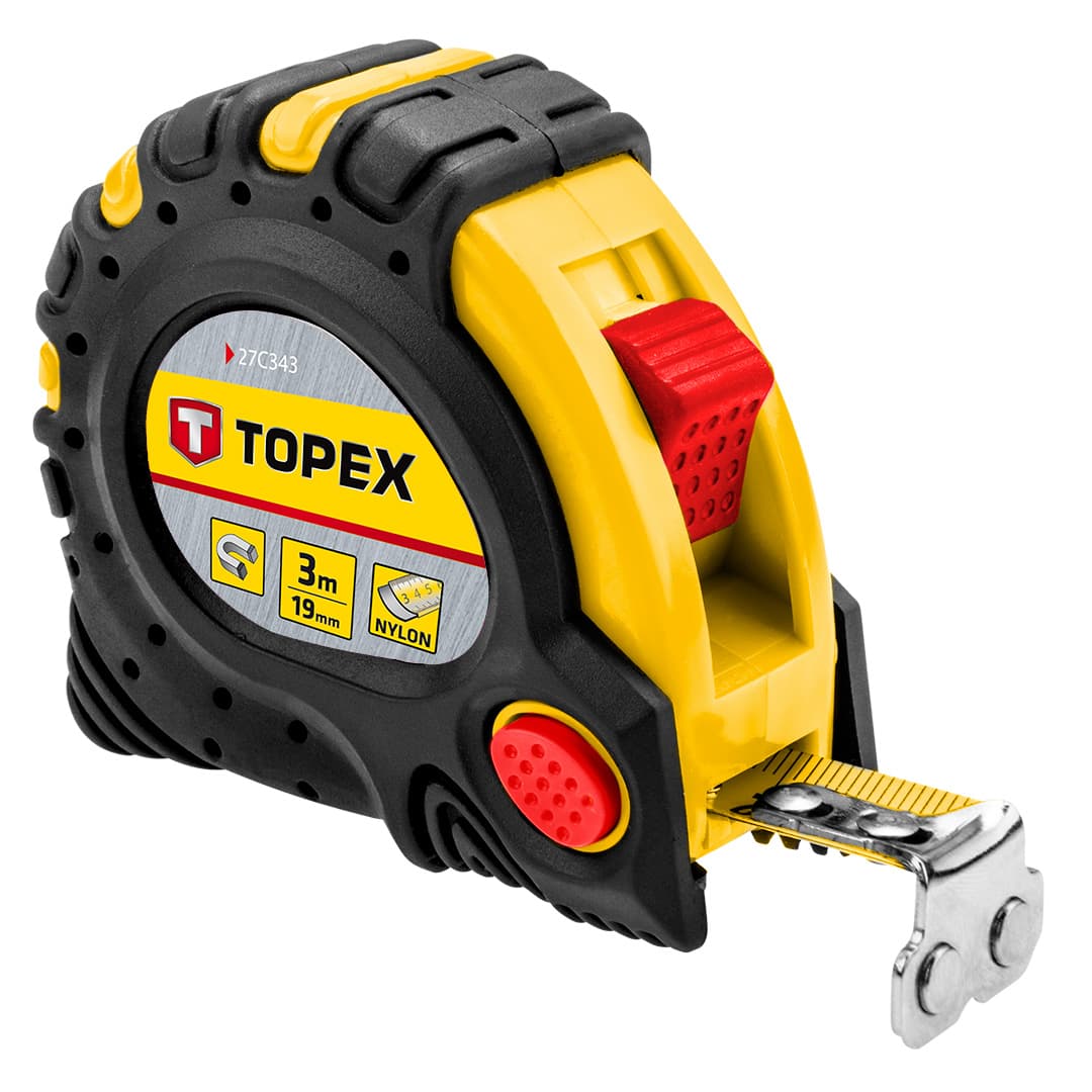 Merilni trak TOPEX 3 m x 19 mm - z magnetom