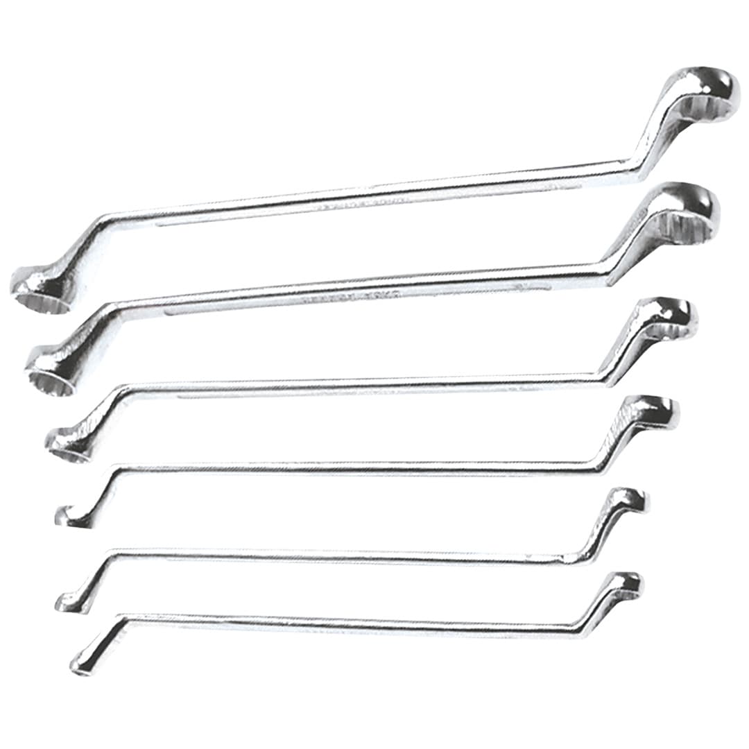Set 6 upognjenih obročnih ključev, 6-17 mm, Top Tools