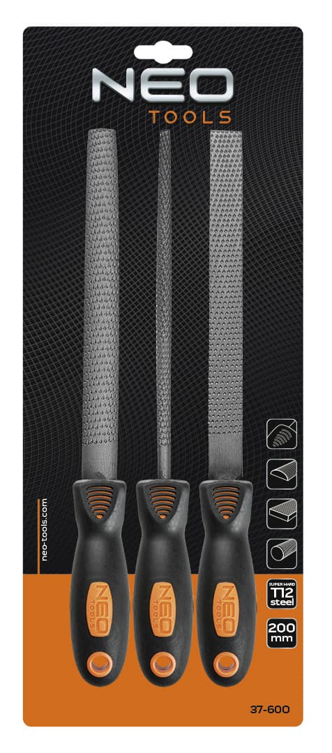 NEO TOOLS set pil za les 200 mm, 3 kosi 4