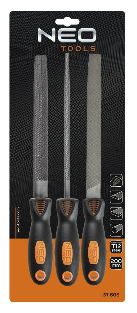 NEO TOOLS Komplet 3 pil za kovino, T12, gradacija 2 4