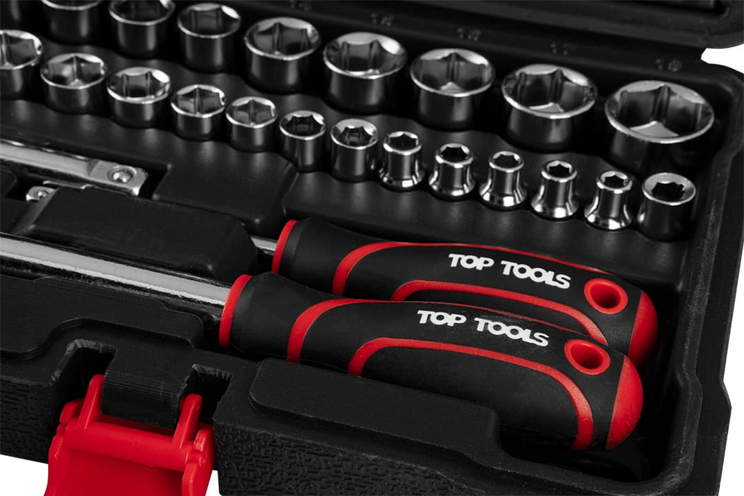 Komplet nasadnih ključev Top Tools 1/4", 3/8", 63 kosov 5