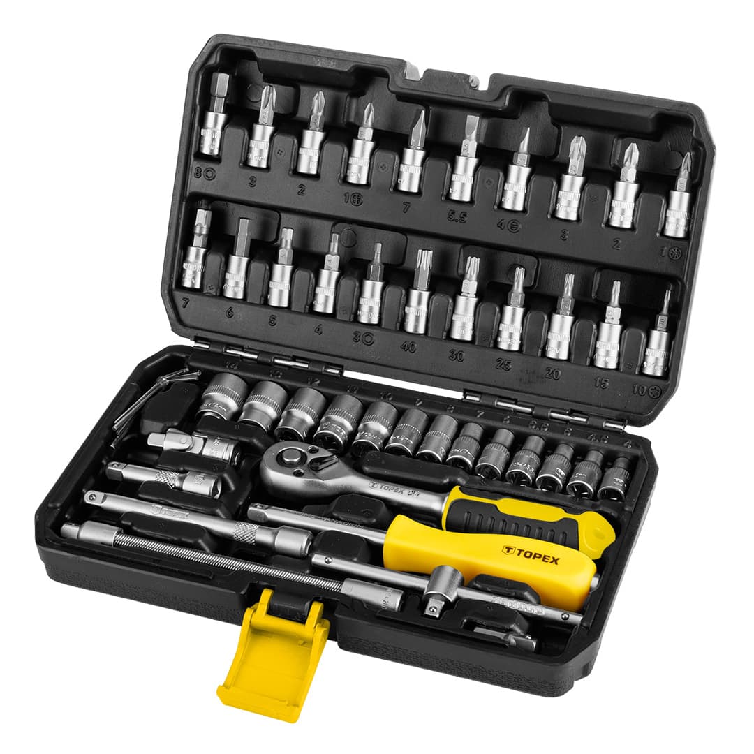 TOPEX Ključi nasadni 1/4", komplet 46 kosov