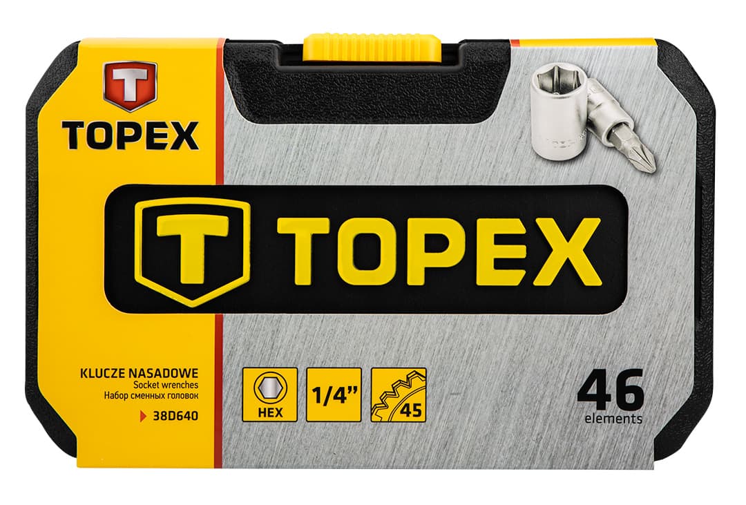 TOPEX Ključi nasadni 1/4", komplet 46 kosov 8