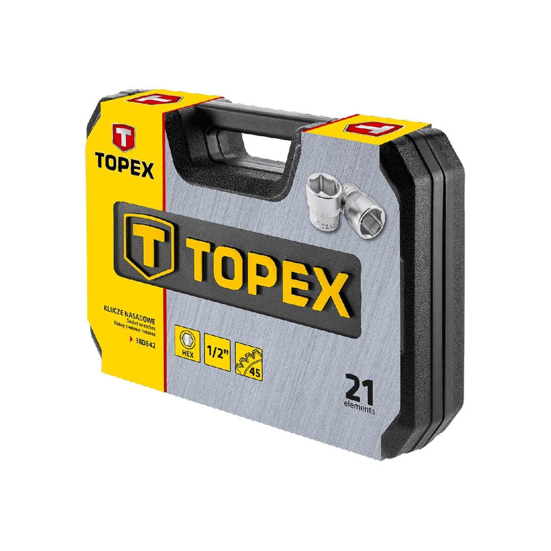 TOPEX Ključi nasadni 1/2", komplet 21 kosov 2