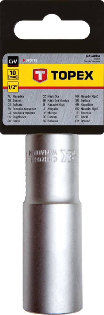 Vtična nasadka TOPEX 1/2", 10 mm, dolga 3