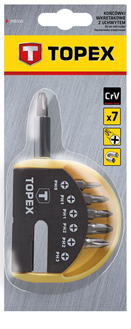 TOPEX set nastavkov + ročaj 1/4" 3
