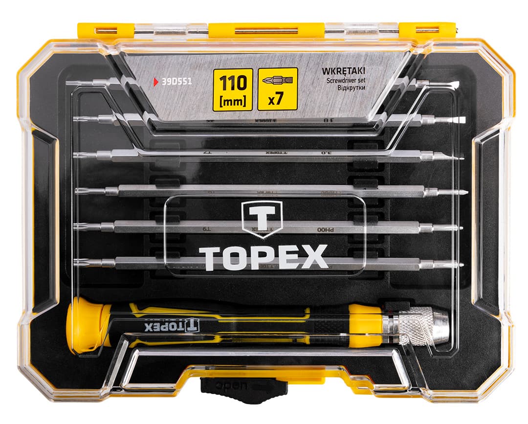 TOPEX Precizni izvijači, komplet 7 kosov 2