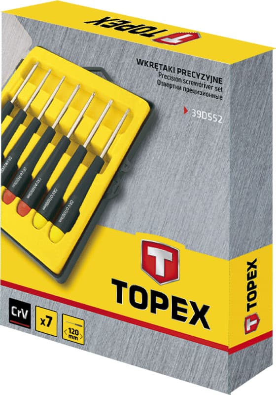 TOPEX Precizni izvijači, komplet 7 kosov 2
