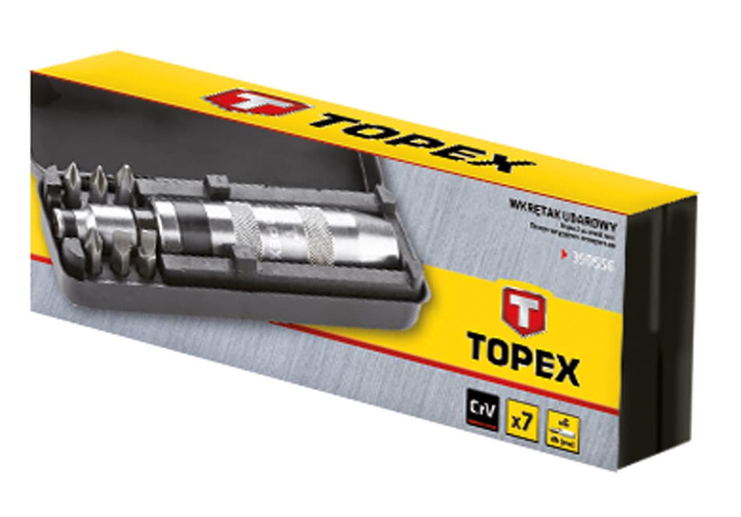 TOPEX Udarni izvijač (set 7 kosov) z nastavki 3