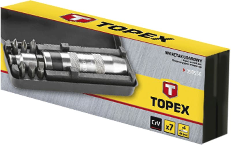 TOPEX Udarni izvijač (set 7 kosov) z nastavki 2