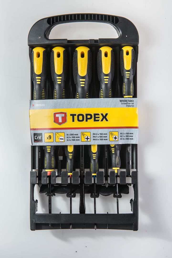 TOPEX Komplet 9-delnih vijačnikov in nastavkov, CRV jeklo 3