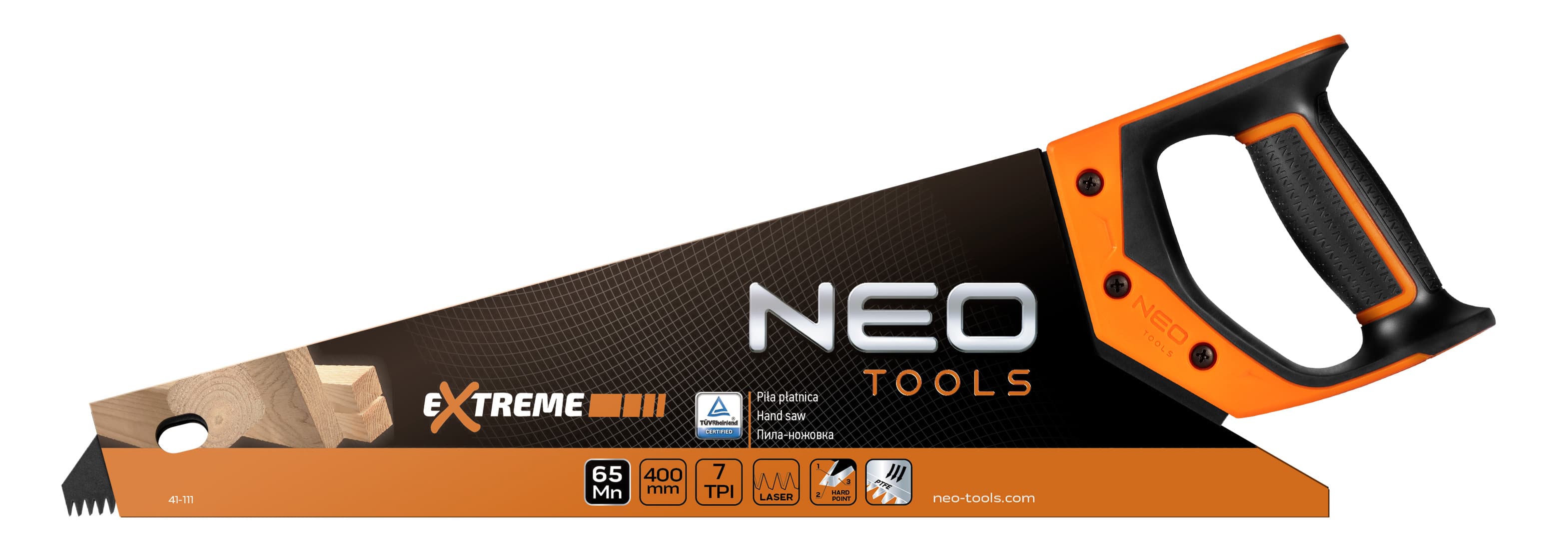 Listna žaga 400 mm, 7 TPI, PTFE prevleka, NEO TOOLS 4