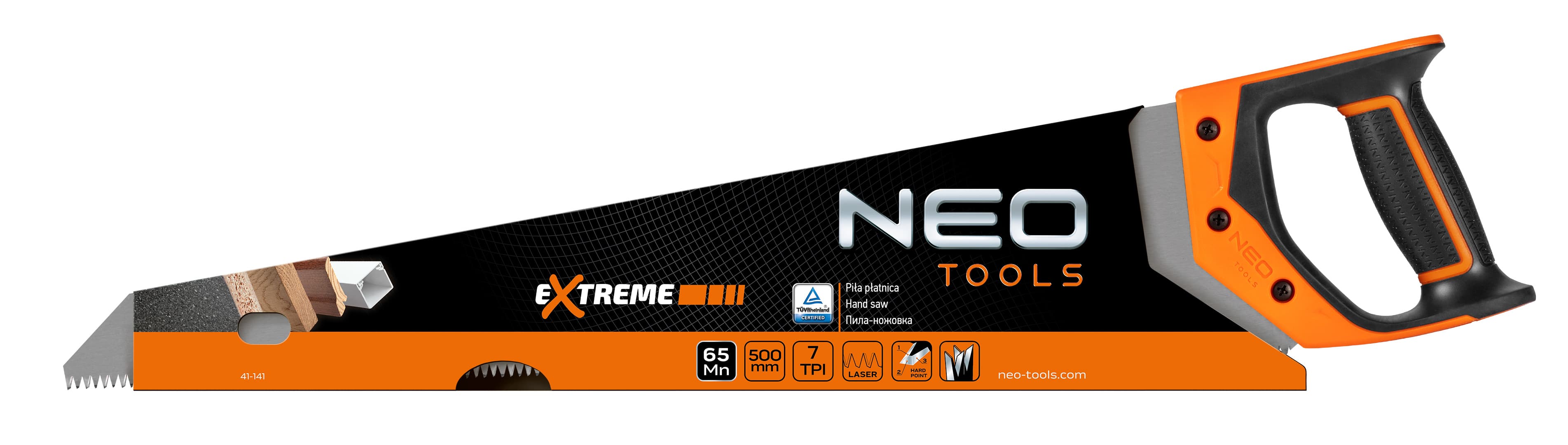 Listna žaga 500 mm, 7 TPI, NEO TOOLS 4