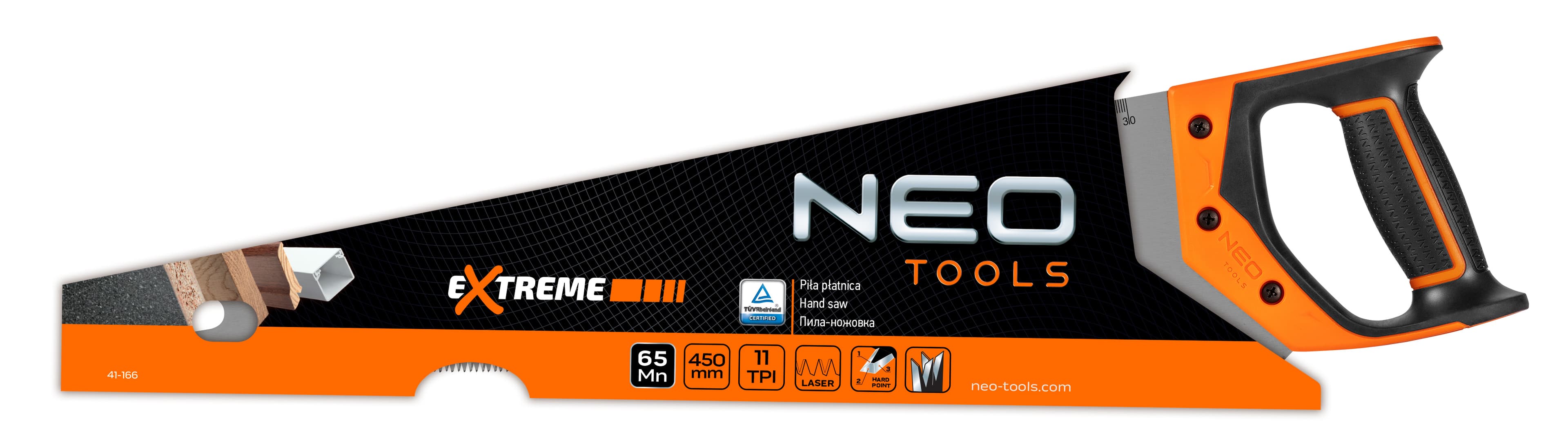 Listna žaga 450 mm, 11 TPI, NEO TOOLS 4