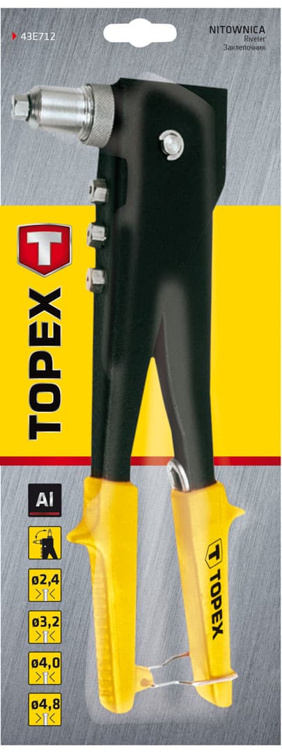 TOPEX raztezna pištola za nite (270mm), 4 nastavki 2