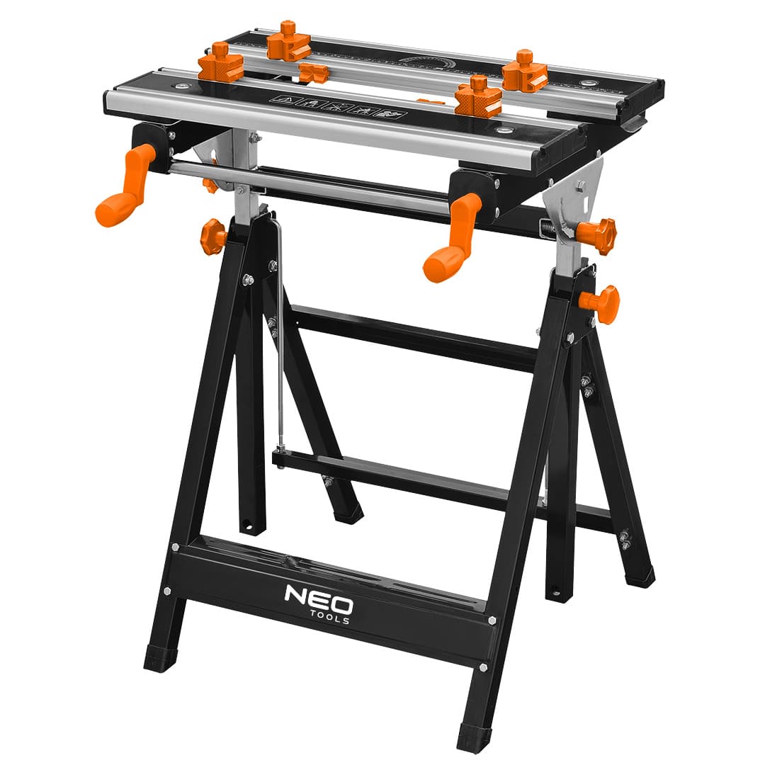 NEO TOOLS Nastavljiva delovna miza, aluminij, 60 x 58 x 77-107 cm
