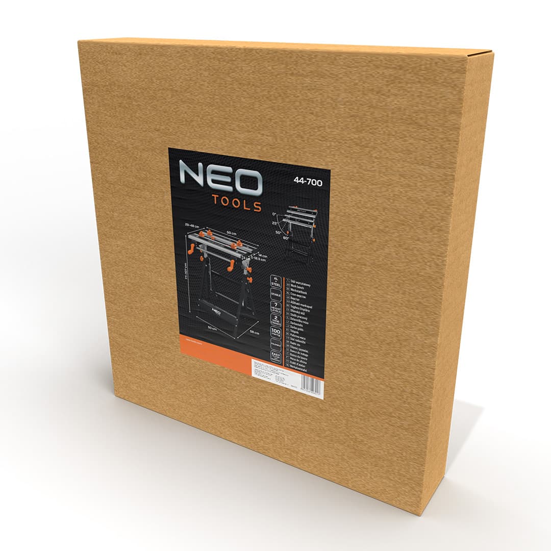 NEO TOOLS Nastavljiva delovna miza, aluminij, 60 x 58 x 77-107 cm 7