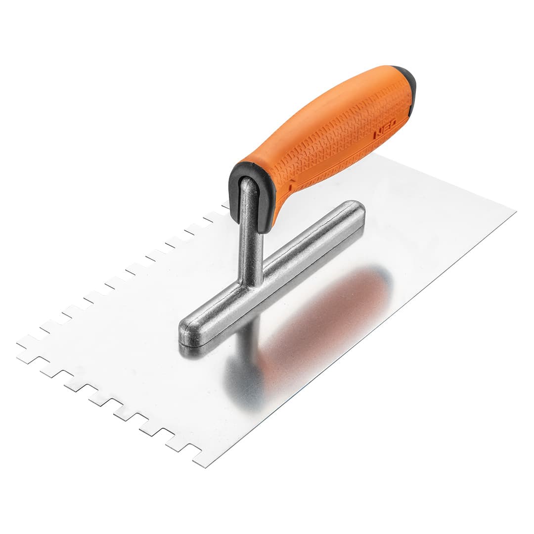 NEO TOOLS Zobčasta gladilka 270x128 mm, zoba 8 mm, dvokomponentni ročaj