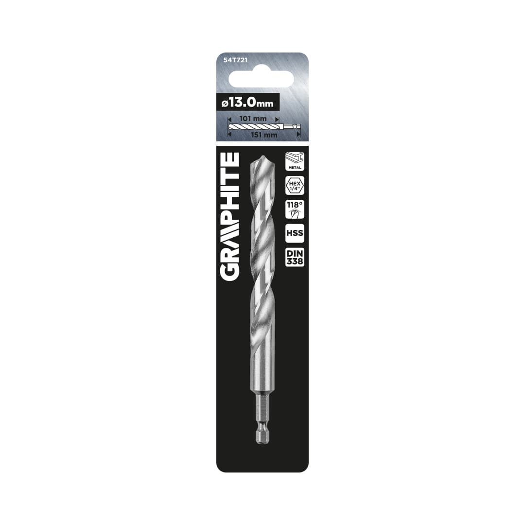 Sveder za kovino GRAPHITE Hex, 13.0 mm 2