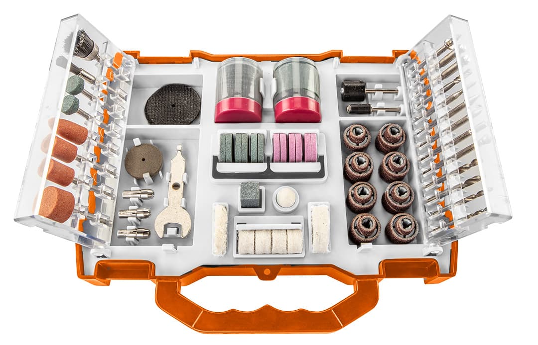 NEO TOOLS Pribor za minibrusilko, set 99 kosov 2