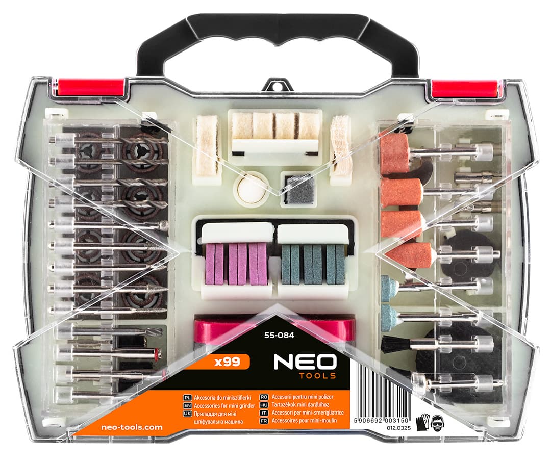 NEO TOOLS Pribor za minibrusilko, set 99 kosov 5